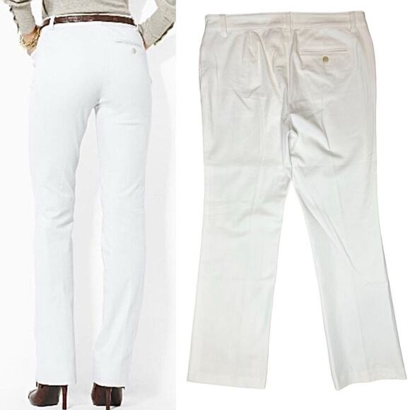 Ralph Lauren Adelle Stretch Petites Dress Pants Trousers White 8P Highly Rated - Picture 1 of 11